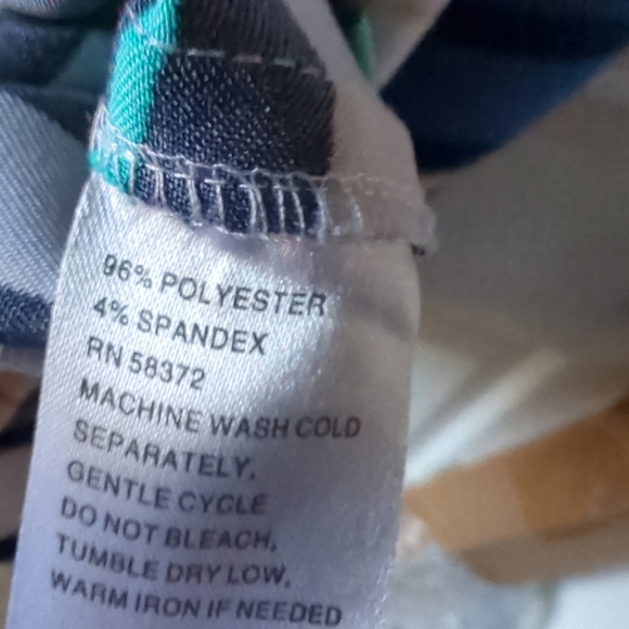 Voir Voir Round Neck Stripe Sleeveless Stretch Side Zip Jersey Shift Dress  24W - Picture 5 of 11